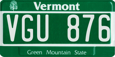 VT license plate VGU876
