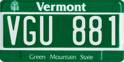 VT license plate VGU881