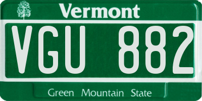 VT license plate VGU882