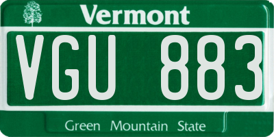 VT license plate VGU883