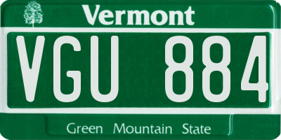 VT license plate VGU884