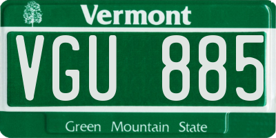 VT license plate VGU885
