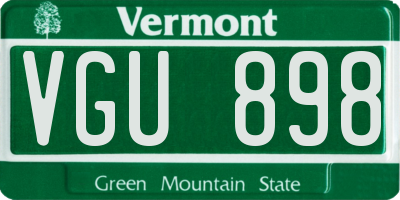 VT license plate VGU898