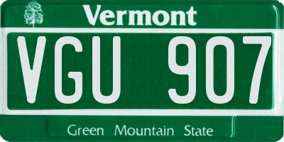 VT license plate VGU907