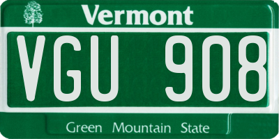 VT license plate VGU908