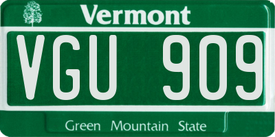 VT license plate VGU909