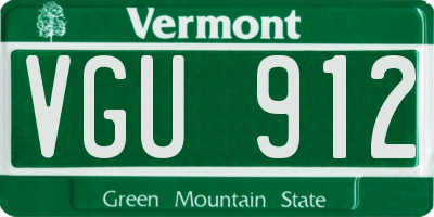 VT license plate VGU912