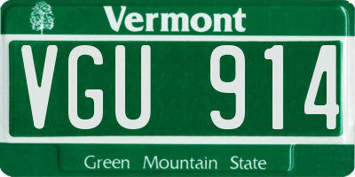 VT license plate VGU914