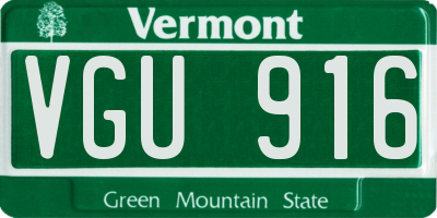 VT license plate VGU916