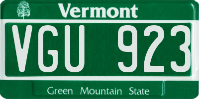 VT license plate VGU923