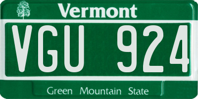 VT license plate VGU924