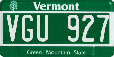 VT license plate VGU927