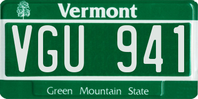VT license plate VGU941