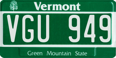 VT license plate VGU949