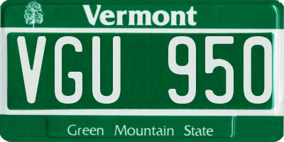 VT license plate VGU950