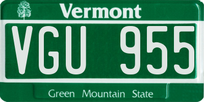 VT license plate VGU955