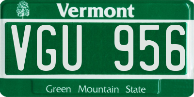 VT license plate VGU956