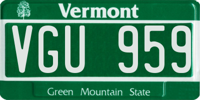 VT license plate VGU959