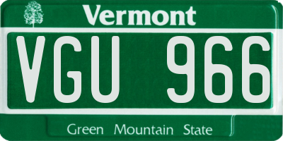 VT license plate VGU966