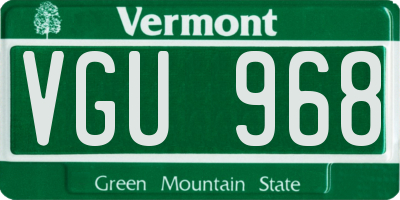 VT license plate VGU968