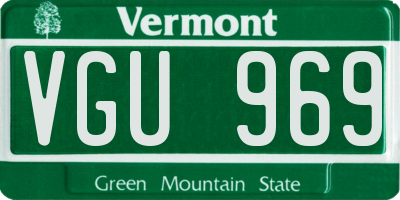 VT license plate VGU969