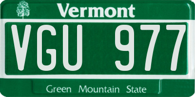 VT license plate VGU977