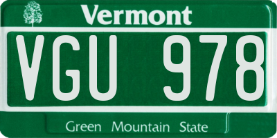 VT license plate VGU978