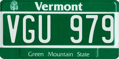VT license plate VGU979