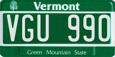 VT license plate VGU990