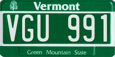 VT license plate VGU991