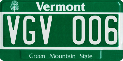 VT license plate VGV006
