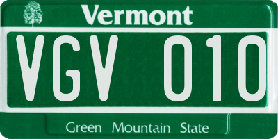 VT license plate VGV010
