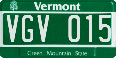 VT license plate VGV015
