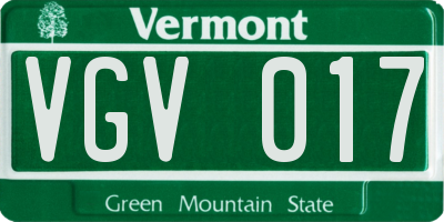 VT license plate VGV017