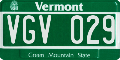 VT license plate VGV029