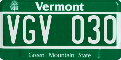 VT license plate VGV030