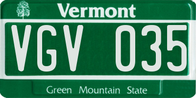VT license plate VGV035