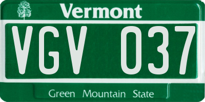VT license plate VGV037