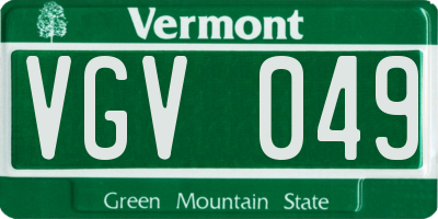 VT license plate VGV049