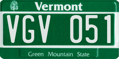 VT license plate VGV051