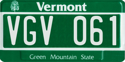 VT license plate VGV061