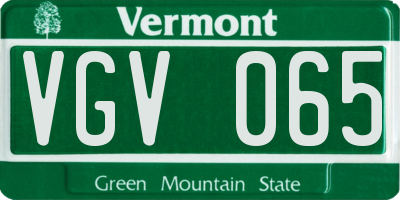 VT license plate VGV065