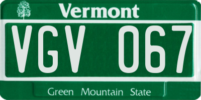 VT license plate VGV067