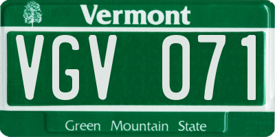 VT license plate VGV071