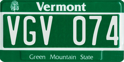 VT license plate VGV074