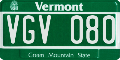 VT license plate VGV080