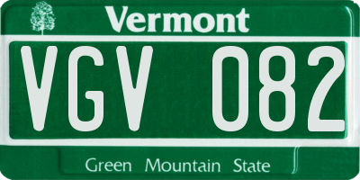 VT license plate VGV082