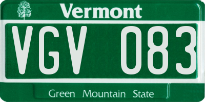 VT license plate VGV083