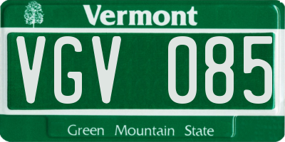 VT license plate VGV085