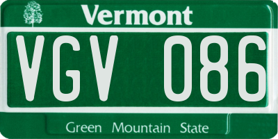 VT license plate VGV086